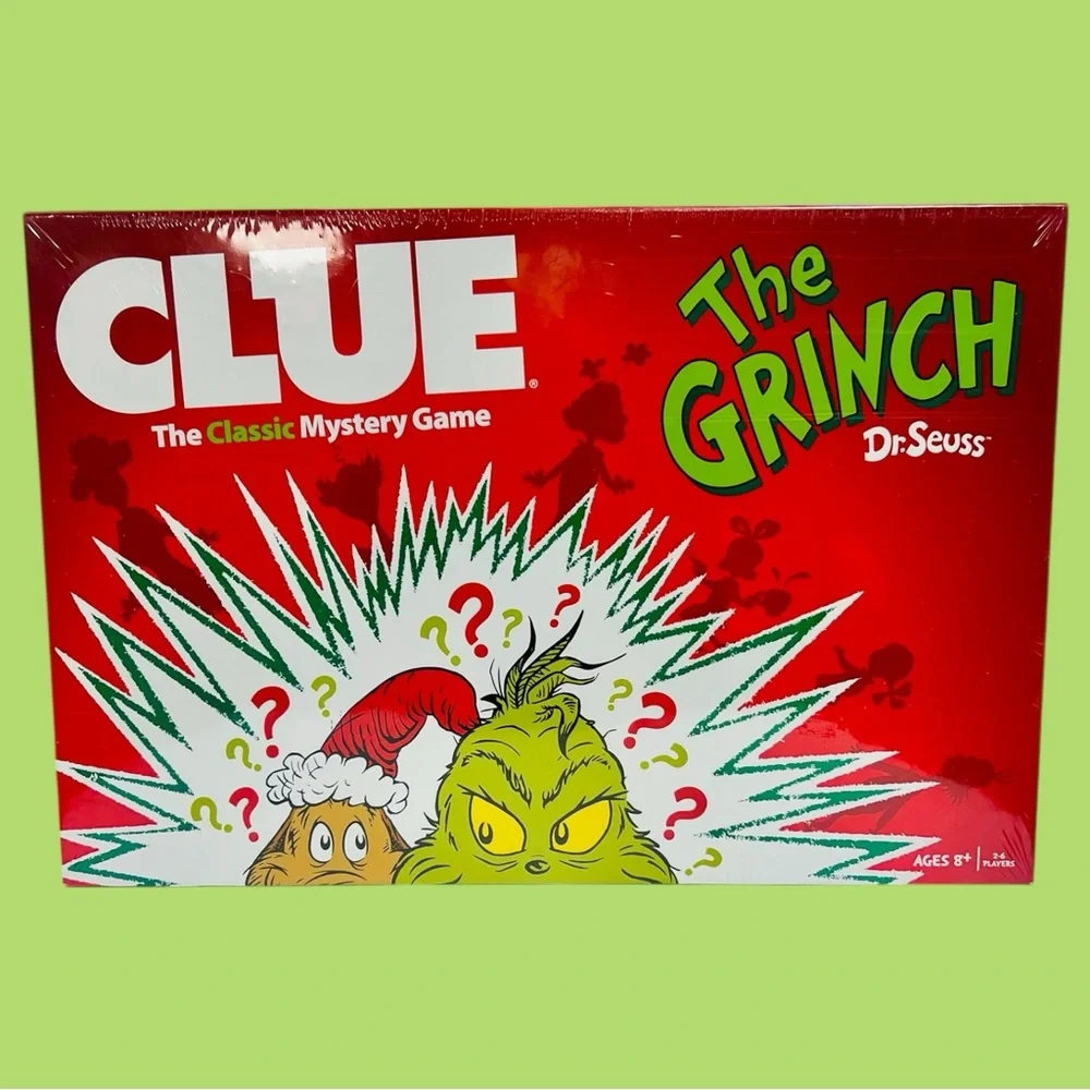 Hasbro Clue The Grinch Board Game - Red and Green - NEW - Picture 1 of 8